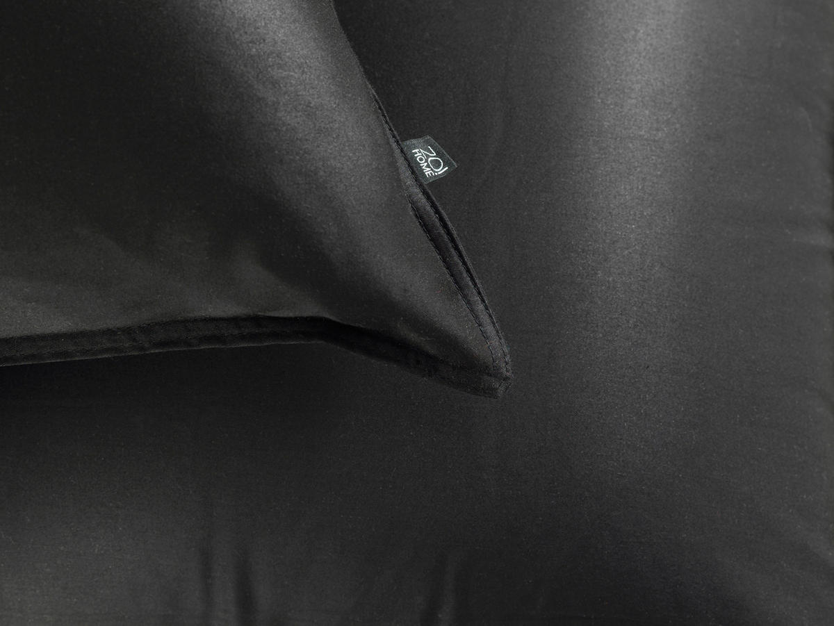 BETTWÄSCHE Satinado Makosatin 155/220 cm  - Schwarz, Basics, Textil (155/220cm)