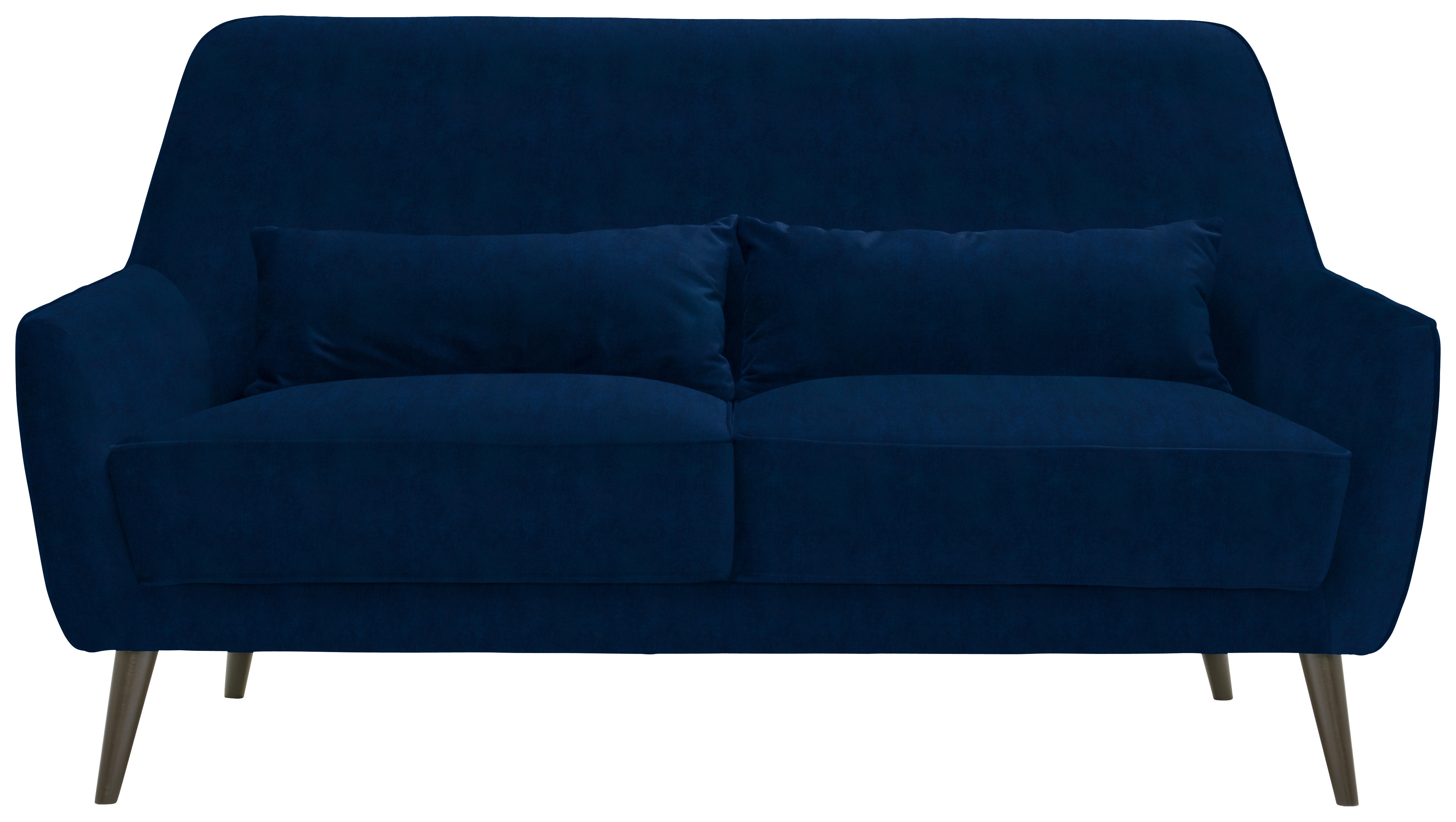 DREISITZER-SOFA Mikrofaser Blau  - Blau/Schwarz, Trend, Holz/Textil (160/86/80cm) - MID.YOU