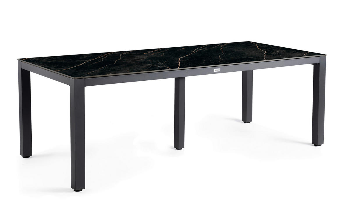 GARTENTISCH Metall, Kunststoff Anthrazit, Schwarz rechteckig  - Anthrazit/Schwarz, Basics, Kunststoff/Metall (280/100/75cm) - Tierra Outdoor