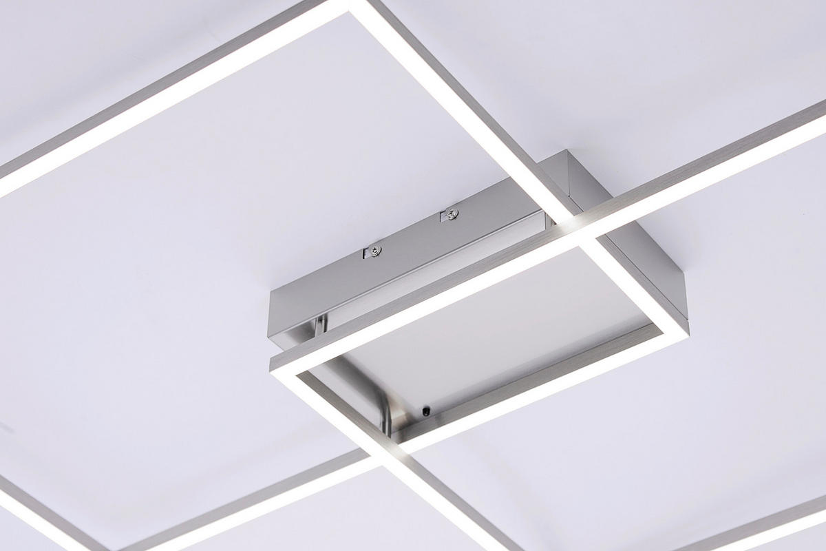 LED-DECKENLEUCHTE Iven 75,5/56,2/7 cm   - Chromfarben/Alufarben, Design, Kunststoff/Metall (75,5/56,2/7cm)