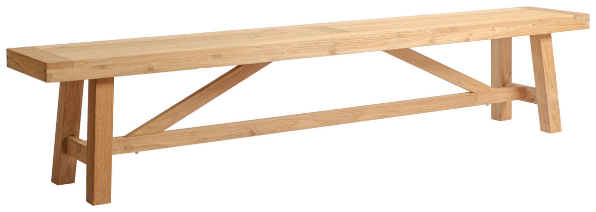 GARTENBANK 220/45/35 cm Recyclingholz, Teakholz   - Teakfarben, Natur, Holz (220/45/35cm) - Ambia Garden