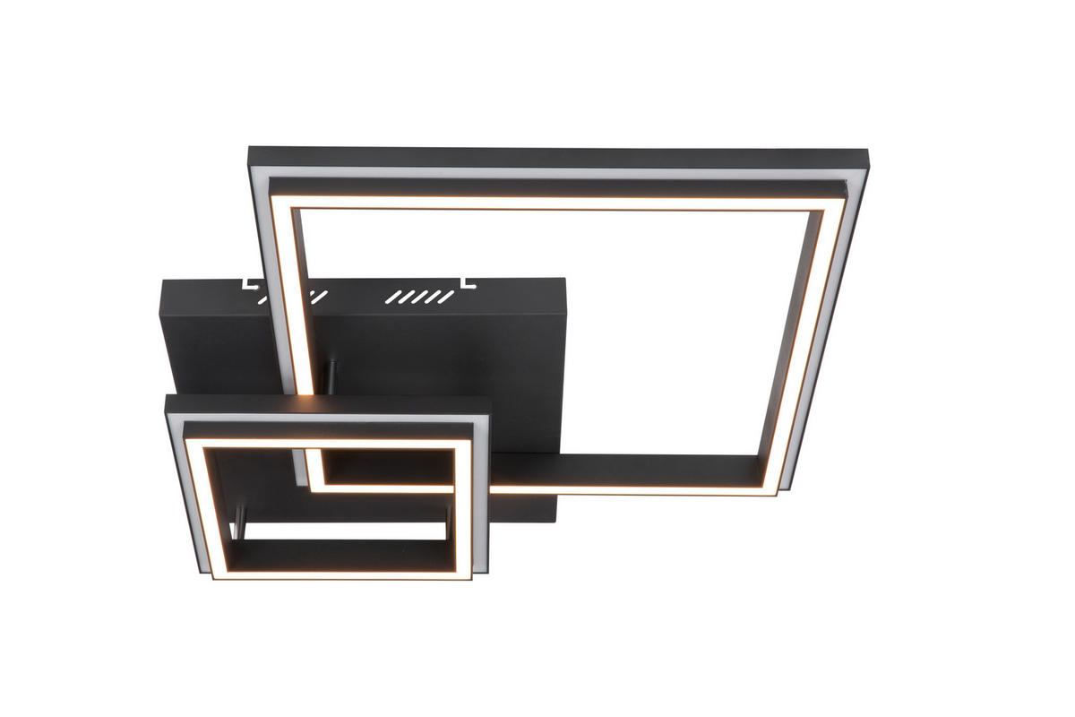 LED PLAFONJERA Proton  - bela/crna, Lajfstajl, metal/plastika (60/60/11,8cm) - Novel