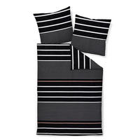 BETTWÄSCHE Makosatin 135/200 cm  - Schwarz/Weiß, Design, Textil (135/200cm) - Janine