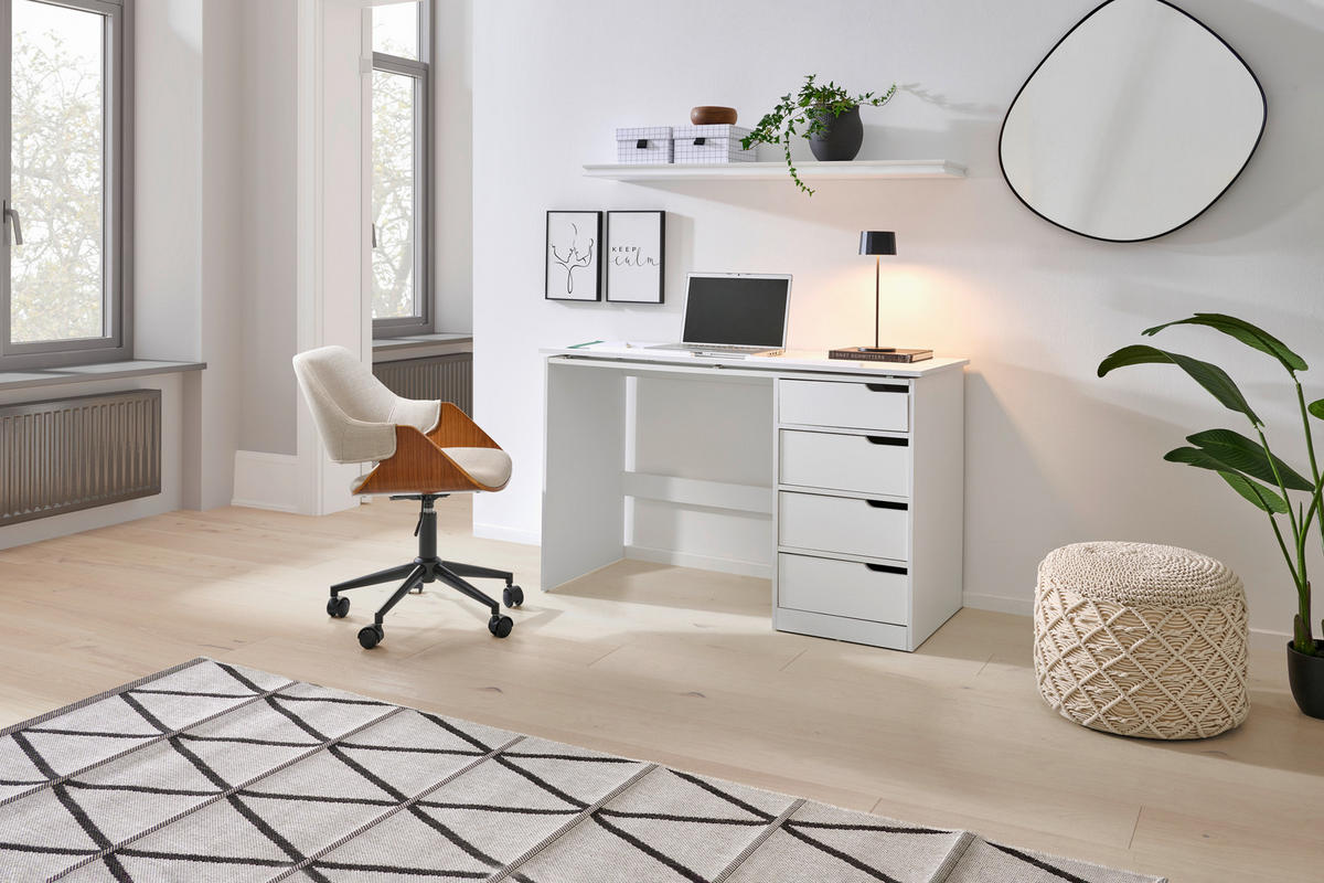 SCHREIBTISCH Weiss  - Weiss, Modern, Holzwerkstoff (120/74/48cm) - MID.YOU