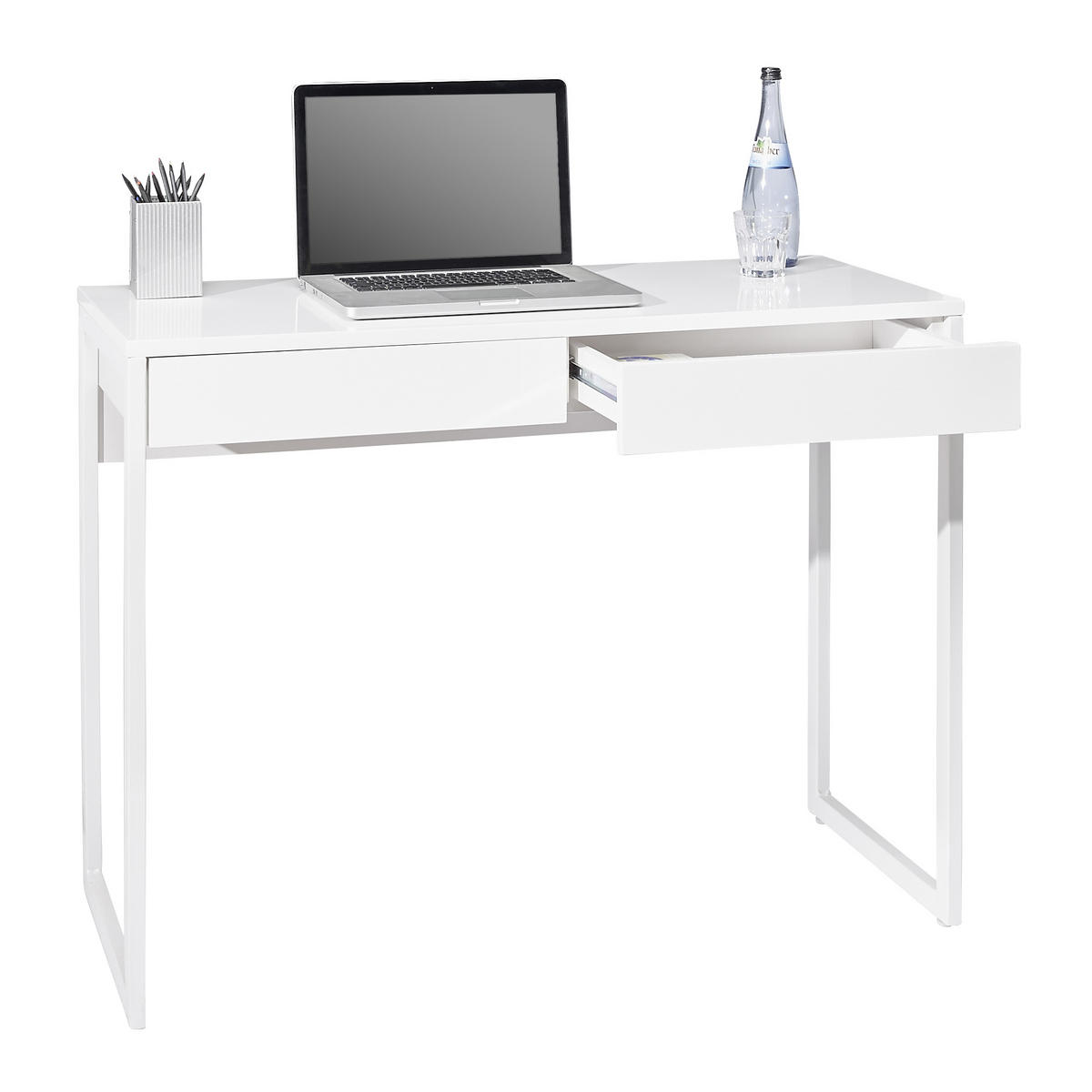SCHREIBTISCH 102/40/76 cm  in Weiß  - Weiß, Design, Holzwerkstoff/Metall (102/40/76cm) - Hom`in