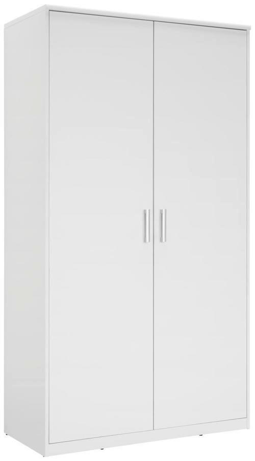 DULAP CU UȘI ROTATIVE alb  - argintiu/alb, Konventionell, plastic/material pe bază de lemn (106/194/54cm) - Xora