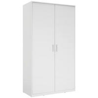 DREHTÜRENSCHRANK in Weiss  - Weiss/Silberfarben, Konventionell, Holzwerkstoff/Kunststoff (106/194/54cm) - Xora