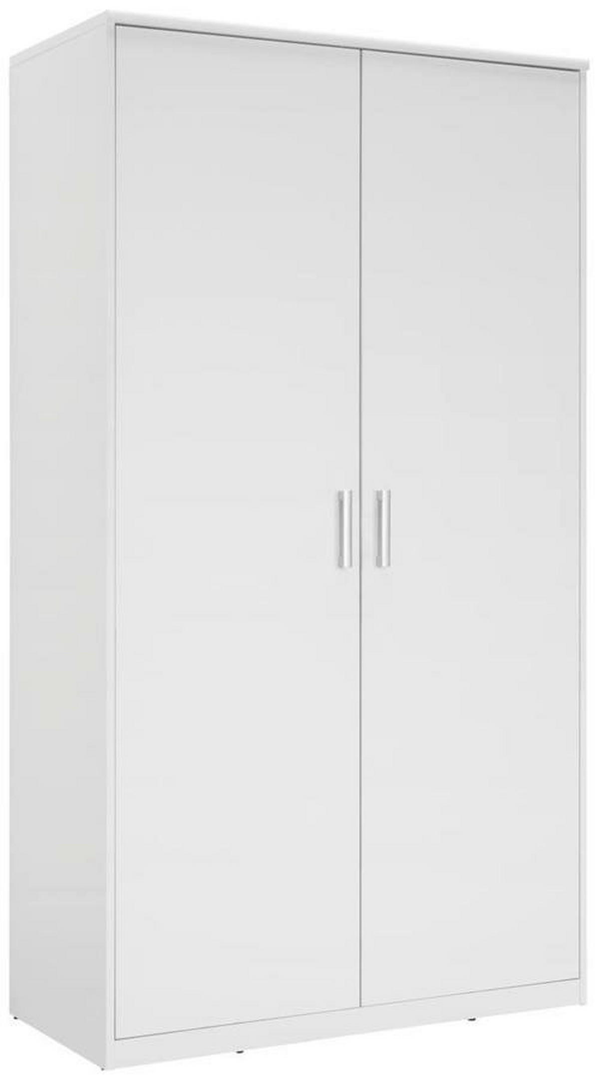 DREHTÜRENSCHRANK in Weiss  - Weiss/Silberfarben, Konventionell, Holzwerkstoff/Kunststoff (106/194/54cm) - Xora