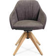 ARMLEHNSTUHL  in Velours  - Taupe/Eichefarben, Design, Holz/Textil (58/82,5-85,2/60cm) - Johann Jakob