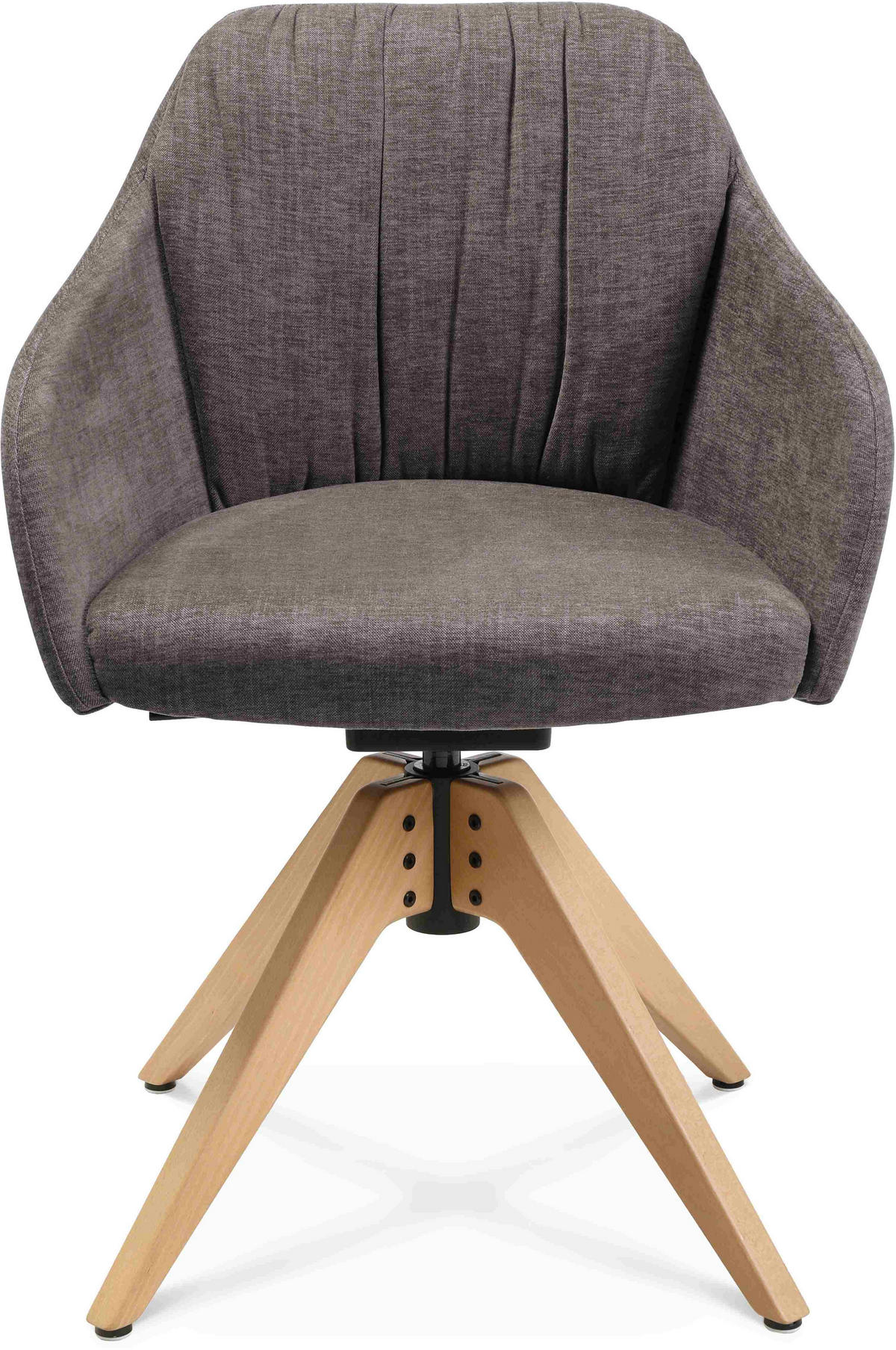 ARMLEHNSTUHL  in Velours  - Taupe/Eichefarben, Design, Holz/Textil (58/82,5-85,2/60cm) - Johann Jakob