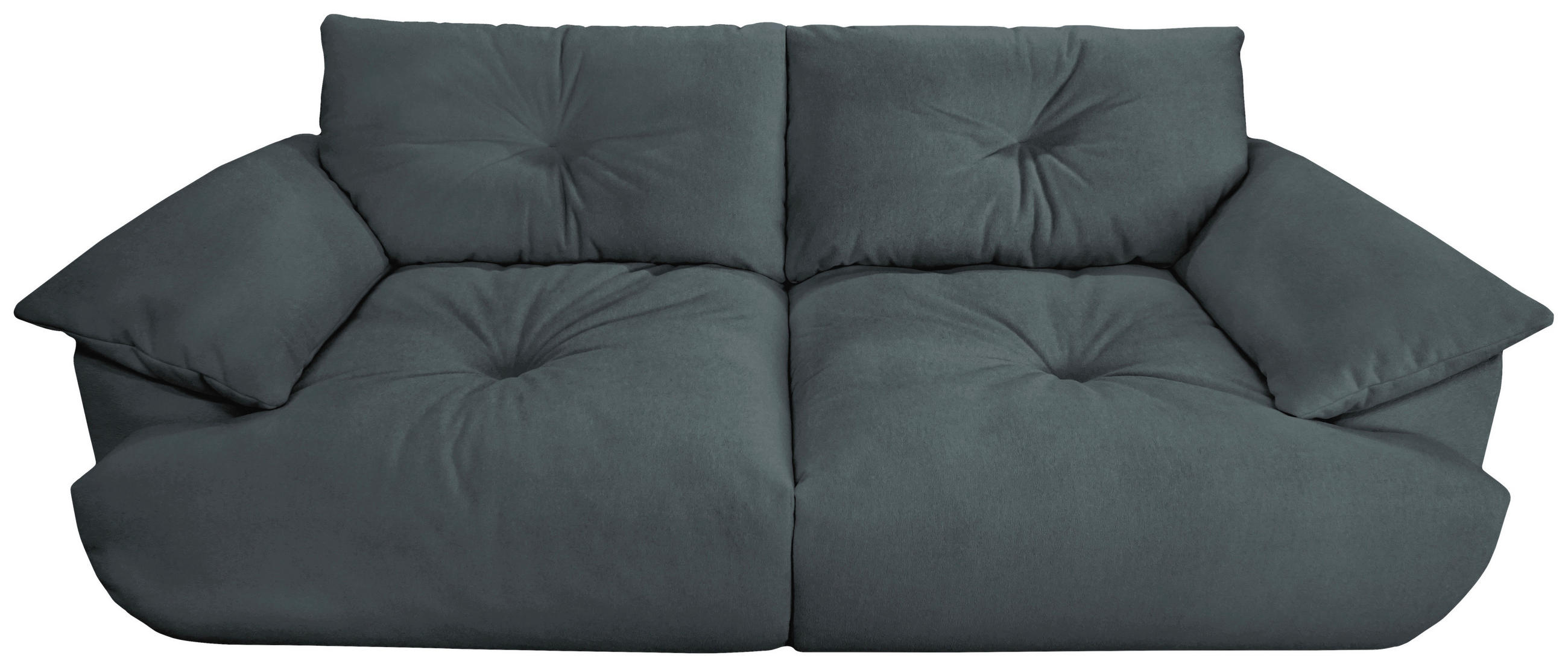 BIGSOFA Webstoff Dunkelgrau  - Dunkelgrau/Schwarz, KONVENTIONELL, Kunststoff/Textil (243/90,5/130cm) - Ambia Home
