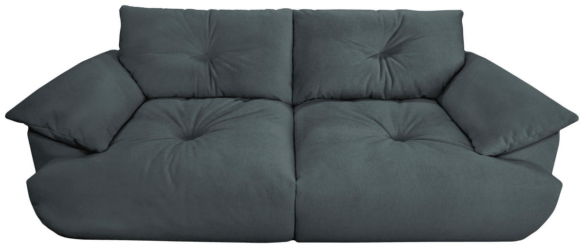 BIGSOFA Webstoff Dunkelgrau  - Dunkelgrau/Schwarz, KONVENTIONELL, Kunststoff/Textil (243/90,5/130cm) - Ambia Home