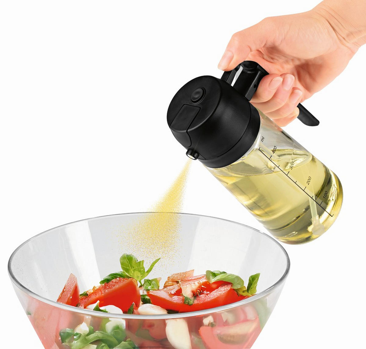 ÖLSPRÜHER - Transparent/Schwarz, Basics, Glas/Kunststoff - GOURMETMAXX