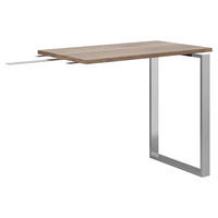 ANBAUSCHREIBTISCH Eiche dunkel  - Eiche dunkel/Silberfarben, KONVENTIONELL, Holzwerkstoff/Metall (85/56/77cm) - Voleo