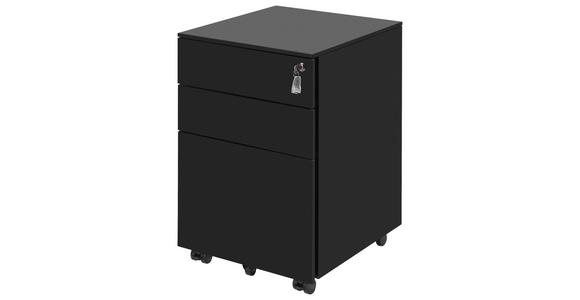 ROLLCONTAINER 39/60/45 cm  - Schwarz, KONVENTIONELL, Kunststoff/Metall (39/60/45cm) - Novel
