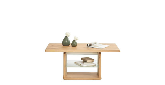 COUCHTISCH Wildeiche massiv ESG 110/65/50-69 cm rechteckig Wildeiche  - Wildeiche, Design, Glas/Holz (110/65/50-69cm) - Venda