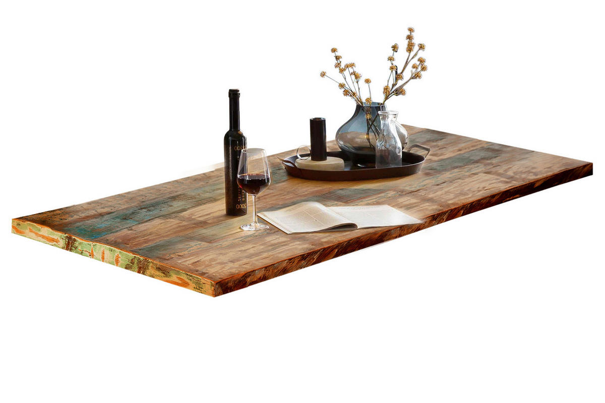 ESSTISCH 240/100/76,5 cm Echtholz  Holz, Metall rechteckig Multicolor, Schwarz  - Multicolor/Schwarz, MODERN, Holz/Metall (240/100/76,5cm) - MID.YOU