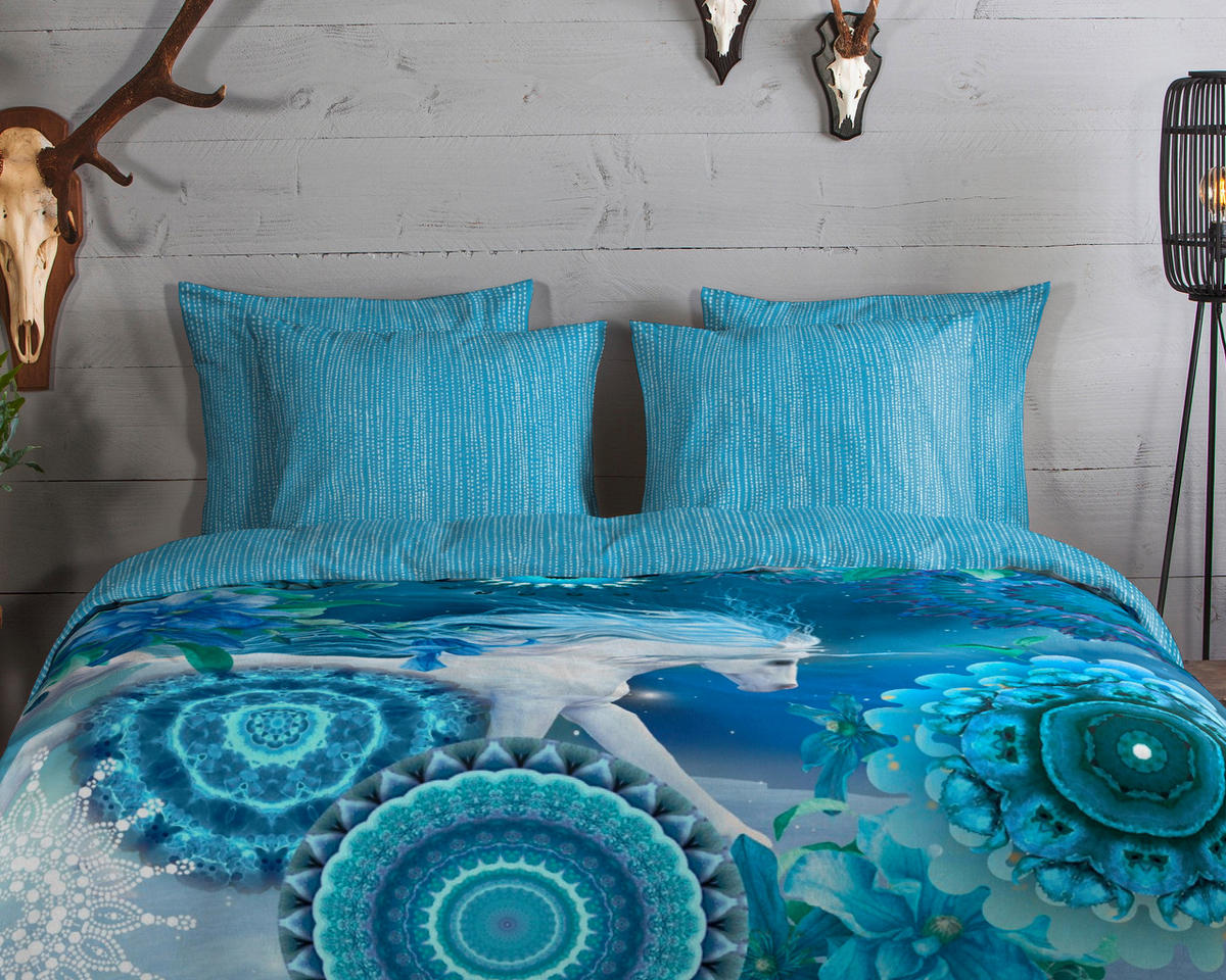 BETTWÄSCHE HIP Biber 140/200 cm  - Blau/Dunkelblau, LIFESTYLE, Textil (140/200cm)