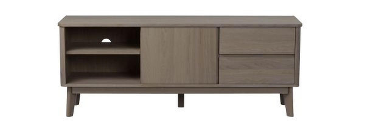 TV-BÄNK i faner ek vit, ekfärgad  - vit/ekfärgad, Design, trä (152/60/42cm) - Rowico