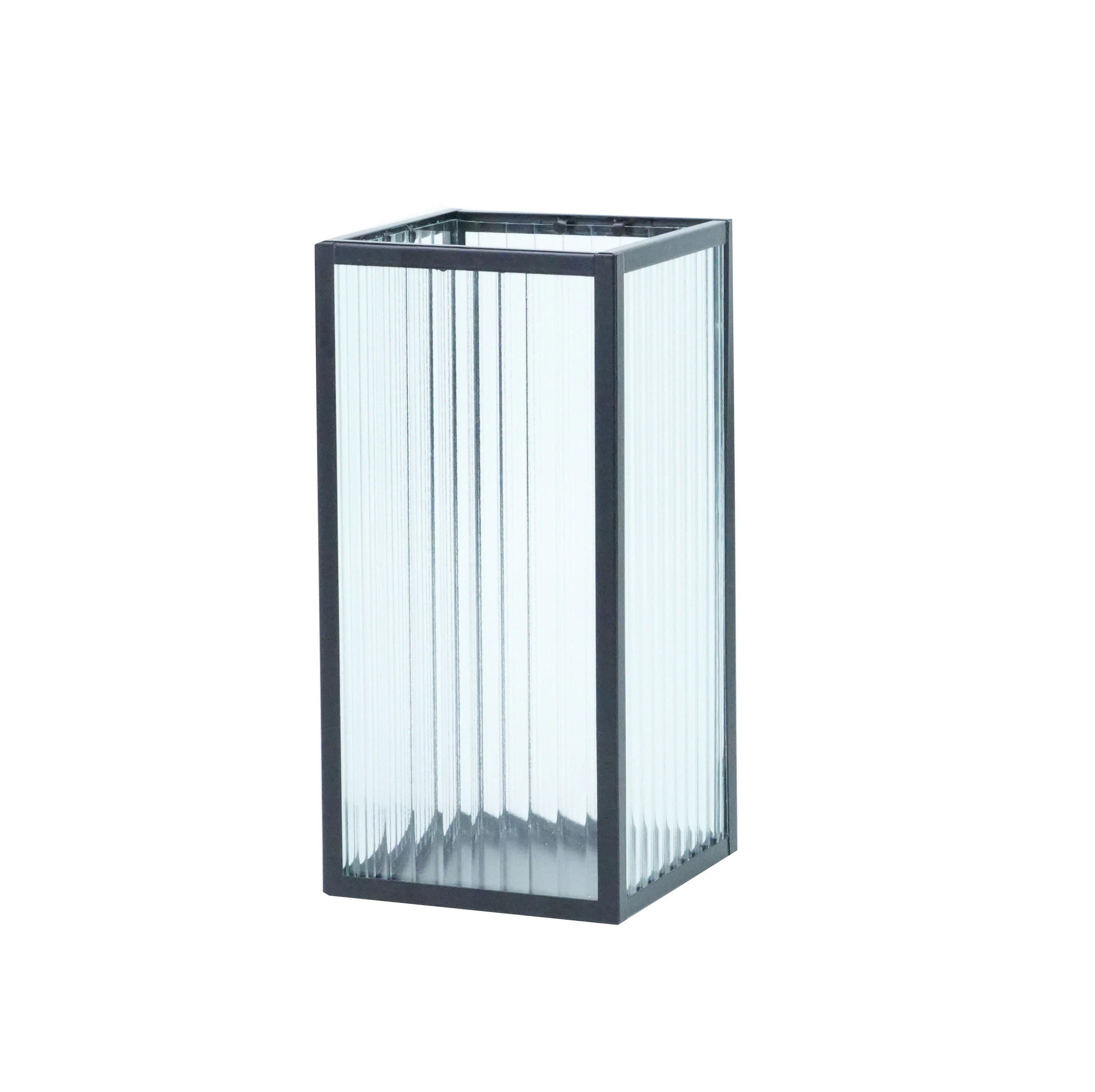 LATERNE - Klar/Schwarz, Trend, Glas/Metall (15/25/15cm)