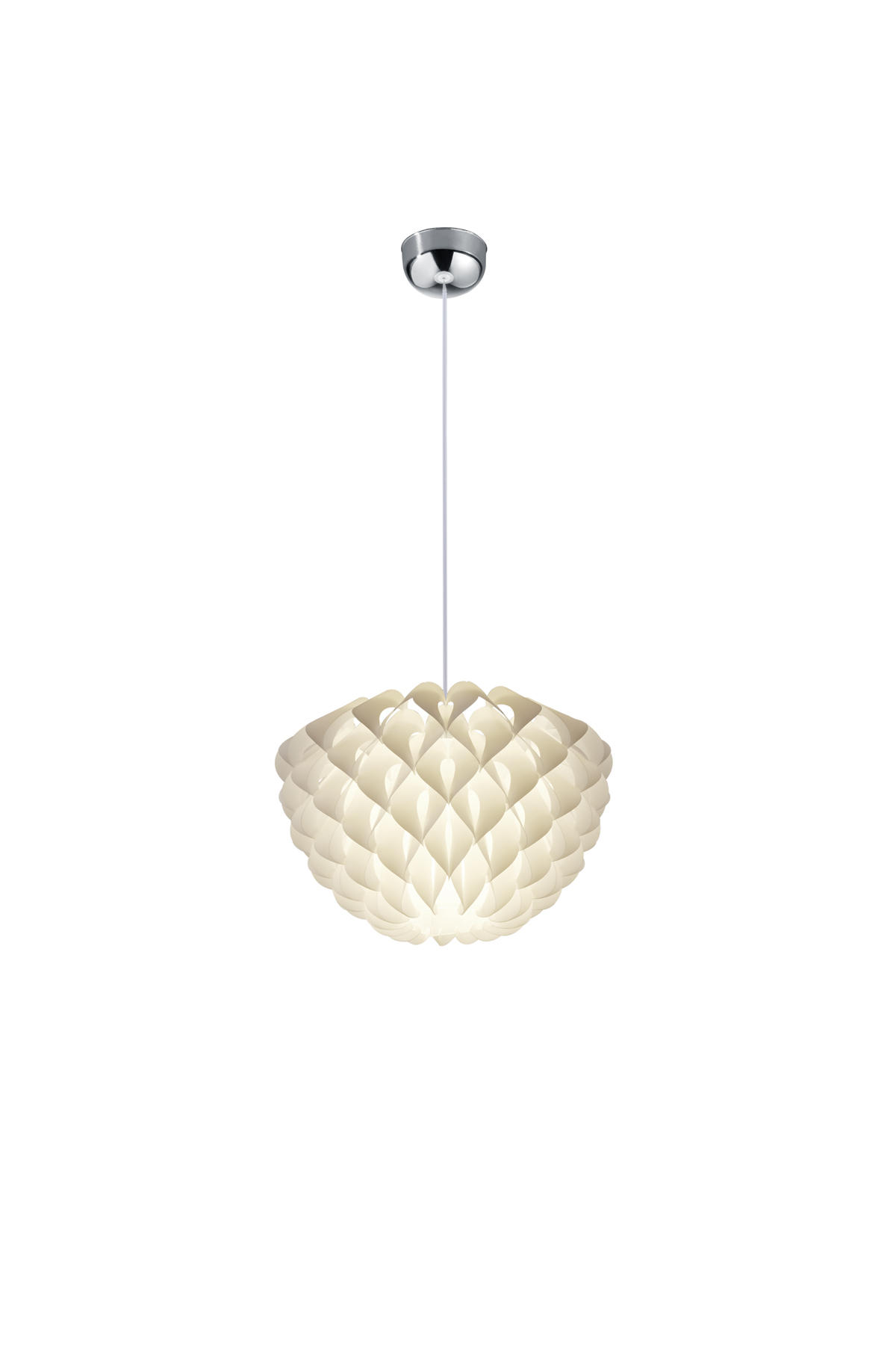 HÄNGELEUCHTE 40/150 cm   - Chromfarben/Weiß, Design, Kunststoff (40/150cm) - P & B