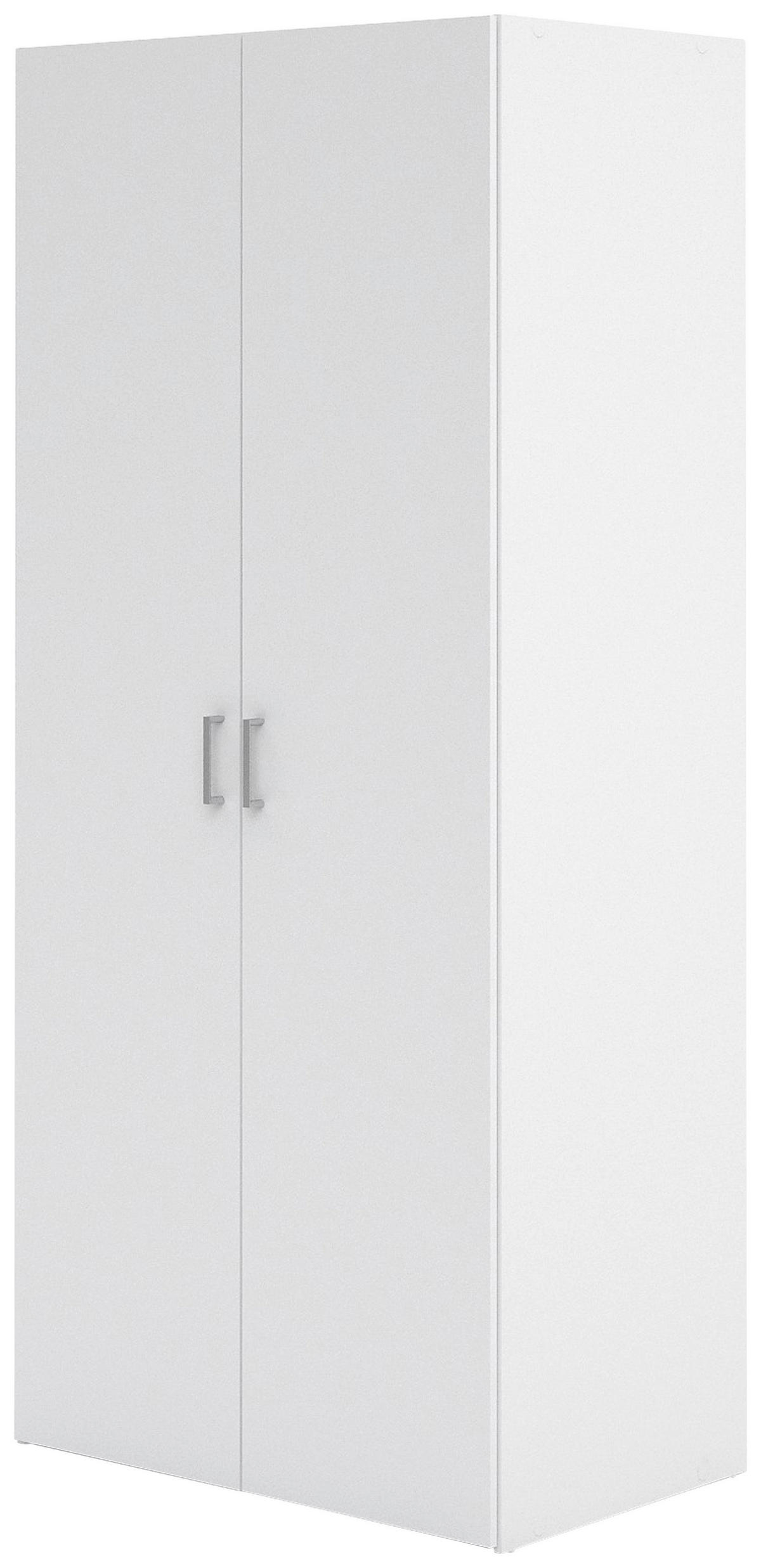 KLEIDERSCHRANK in Weiss  - Weiss/Silberfarben, Basics, Holzwerkstoff/Metall (77,6/175,4/49,5cm) - MID.YOU