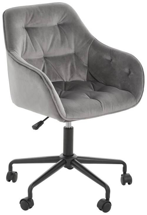 DREHSTUHL Samt Schwarz, Dunkelgrau  - Dunkelgrau/Schwarz, Trend, Kunststoff/Textil (59/92/58,5cm) - Carryhome