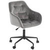 DREHSTUHL Samt Schwarz, Dunkelgrau  - Dunkelgrau/Schwarz, Trend, Kunststoff/Textil (59/92/58,5cm) - Carryhome