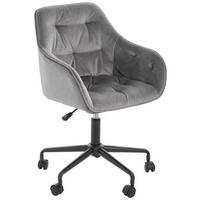 DREHSTUHL Samt Schwarz, Dunkelgrau  - Dunkelgrau/Schwarz, Trend, Kunststoff/Textil (59/92/58,5cm) - Carryhome