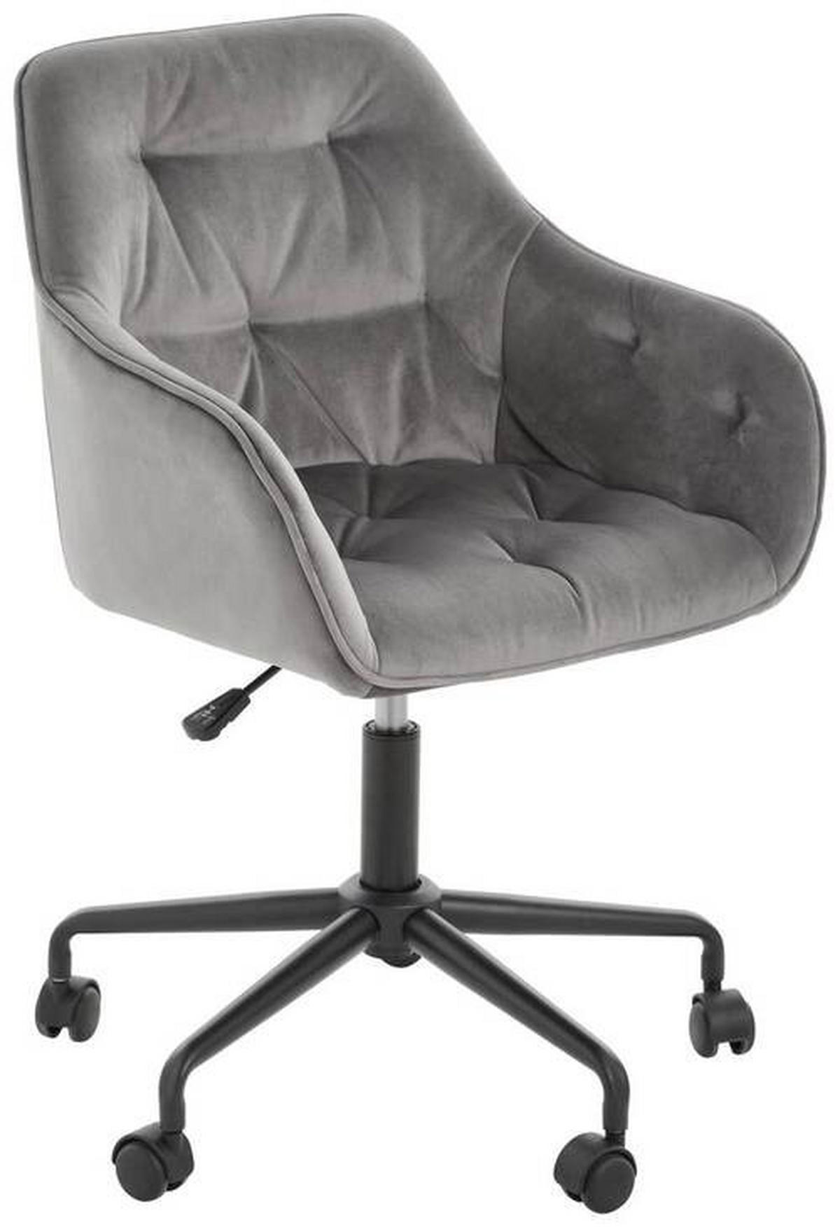 DREHSTUHL Samt Schwarz, Dunkelgrau  - Dunkelgrau/Schwarz, Trend, Kunststoff/Textil (59/92/58,5cm) - Carryhome