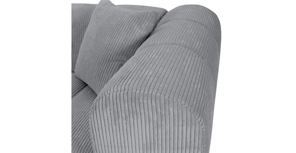 ECKSOFA Hellgrau Cord Zierkissen, Rücken echt  - Hellgrau/Schwarz, KONVENTIONELL, Kunststoff/Textil (162/250cm) - Carryhome