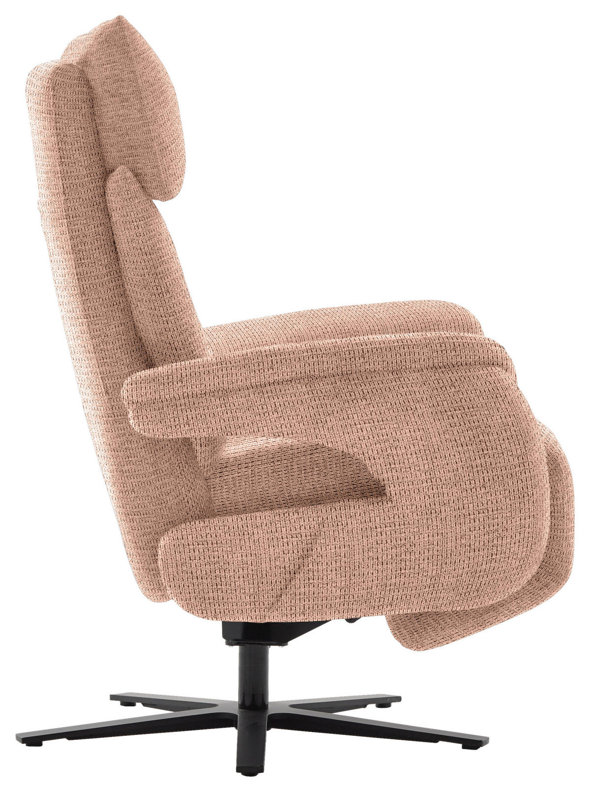 FERNSEHSESSEL in Struktur Kupferfarben  - Schwarz/Kupferfarben, MODERN, Textil/Metall (73/113-117/85cm) - Cantus