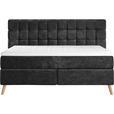 BOXSPRINGBETT 180/200 cm  in Schwarz  - Eichefarben/Schwarz, Design, Holz/Textil (180/200cm) - Esposa