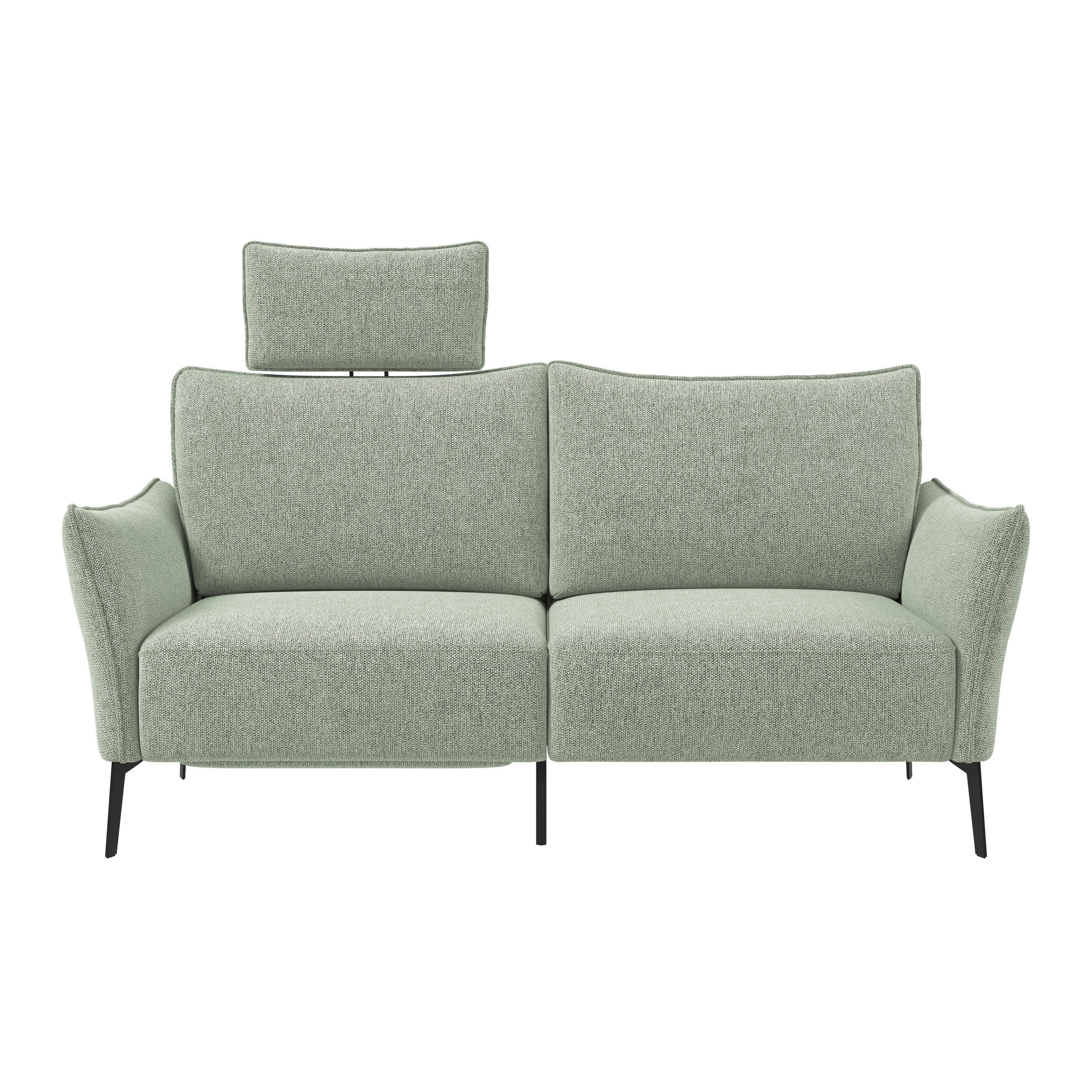 3-SITZER-SOFA Chenille Greige  - Greige/Schwarz, Konventionell, Textil/Metall (184/90/92cm) - Elegando