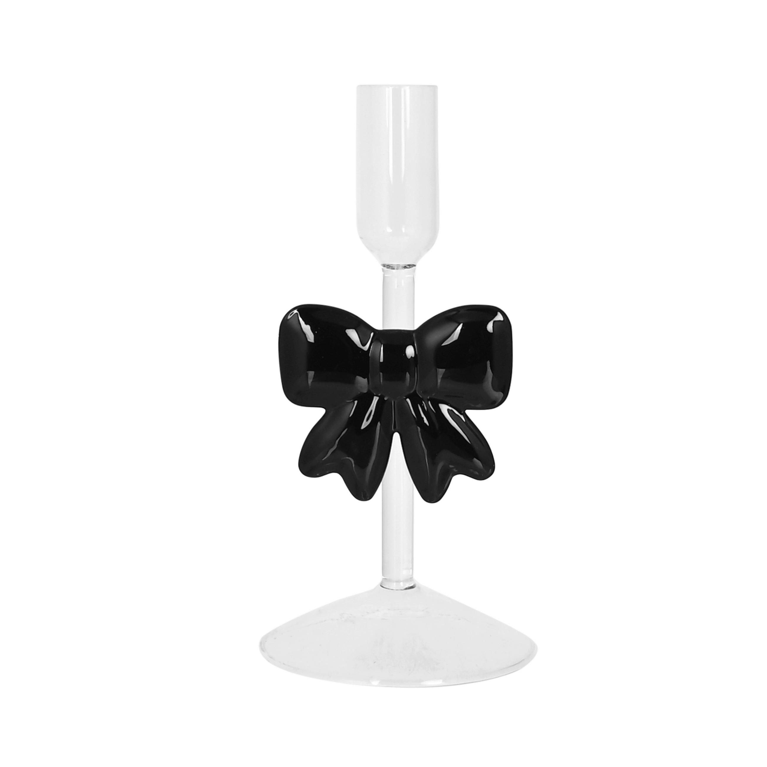 KERZENHALTER - Klar/Schwarz, LIFESTYLE, Glas (8/18cm) - X-Mas