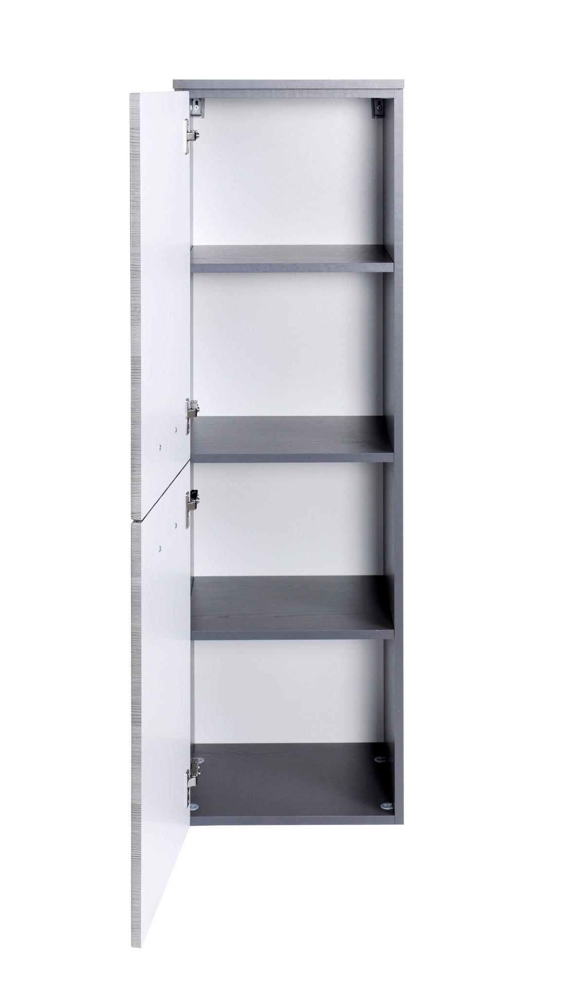 MIDISCHRANK 40/130/35 cm  - Chromfarben/Eichefarben, Holzwerkstoff/Metall (40/130/35cm)