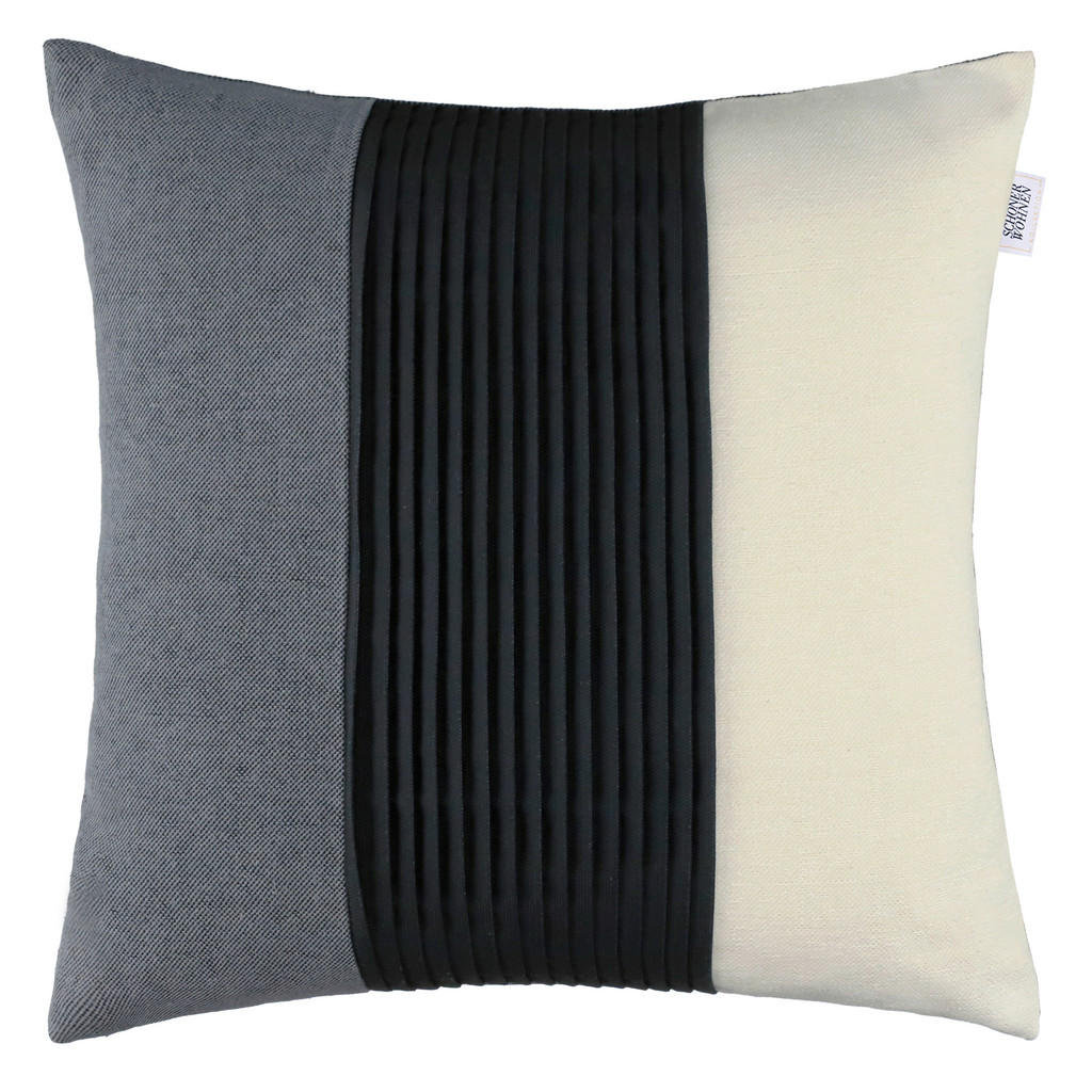 Thumbnail - Schöner Wohnen Kissenhülle Sw-Scan, Creme, Grau, Schwarz, Weiß, Textil, Streifen, 45x45 cm, hochwertige Qualität, Wohnte...
