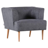 SESSEL Flachgewebe Dunkelgrau    - Dunkelgrau/Buchefarben, Design, Holz/Textil (85/71/80cm) - Hom`in