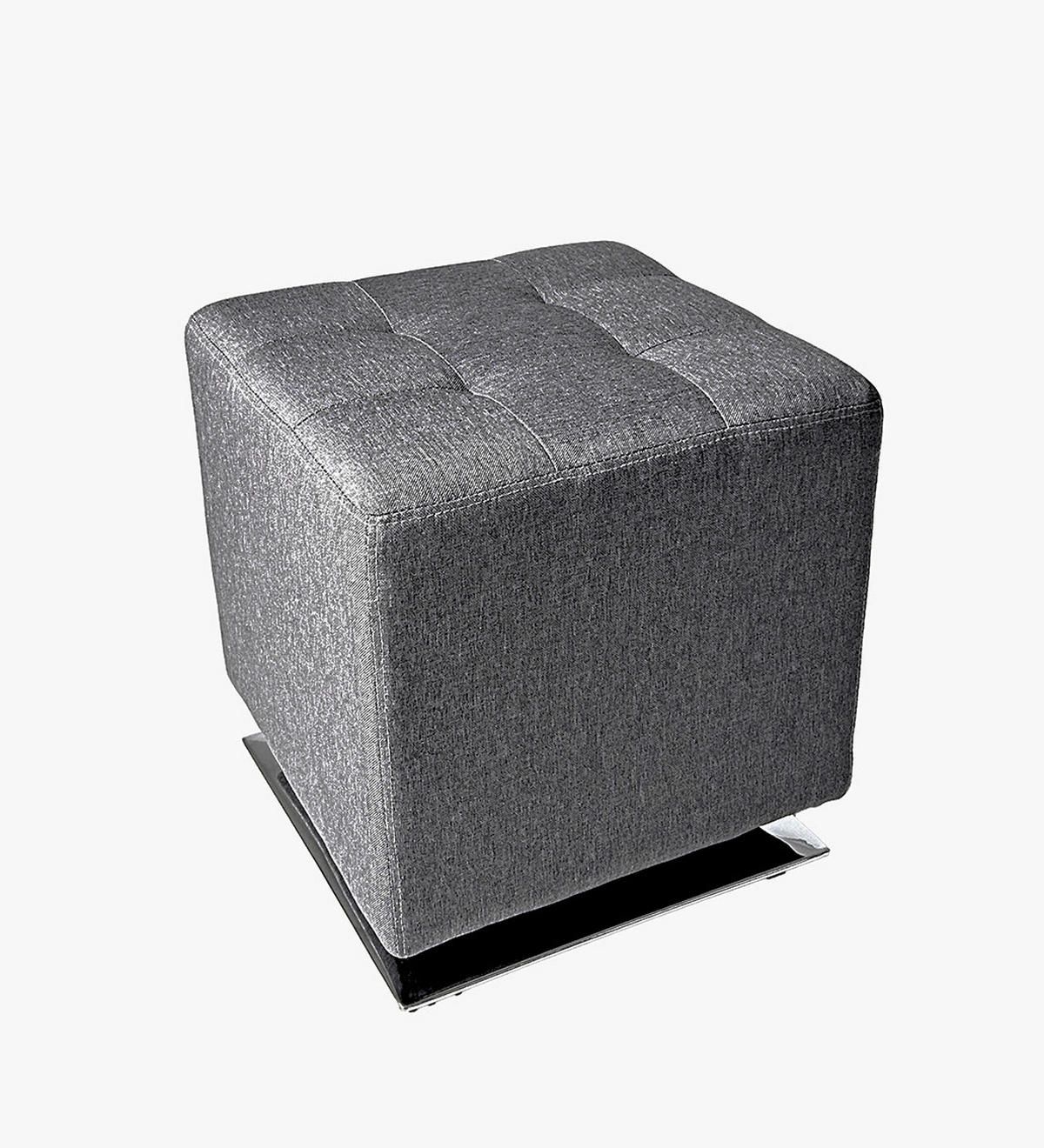 HOCKER Flachgewebe Anthrazit  - Chromfarben/Anthrazit, MODERN, Textil/Metall (41/43/41cm)