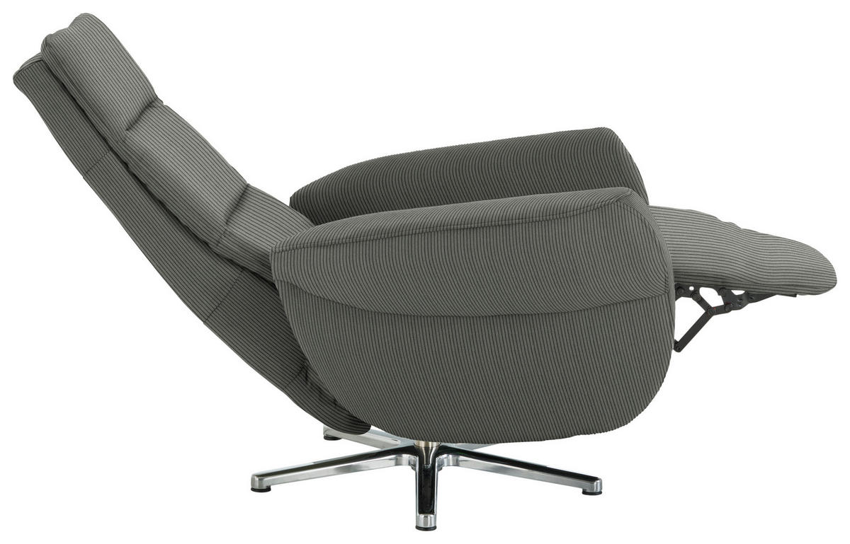 RELAXSESSEL in Textil Grau  - Chromfarben/Grau, Design, Textil/Metall (78/113/83cm) - Beldomo Speed