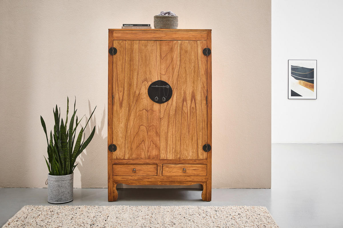 HOCHZEITSSCHRANK Naturfarben  105/175/45 cm  - Schwarz/Naturfarben, LIFESTYLE, Holz/Metall (105/175/45cm) - Landscape