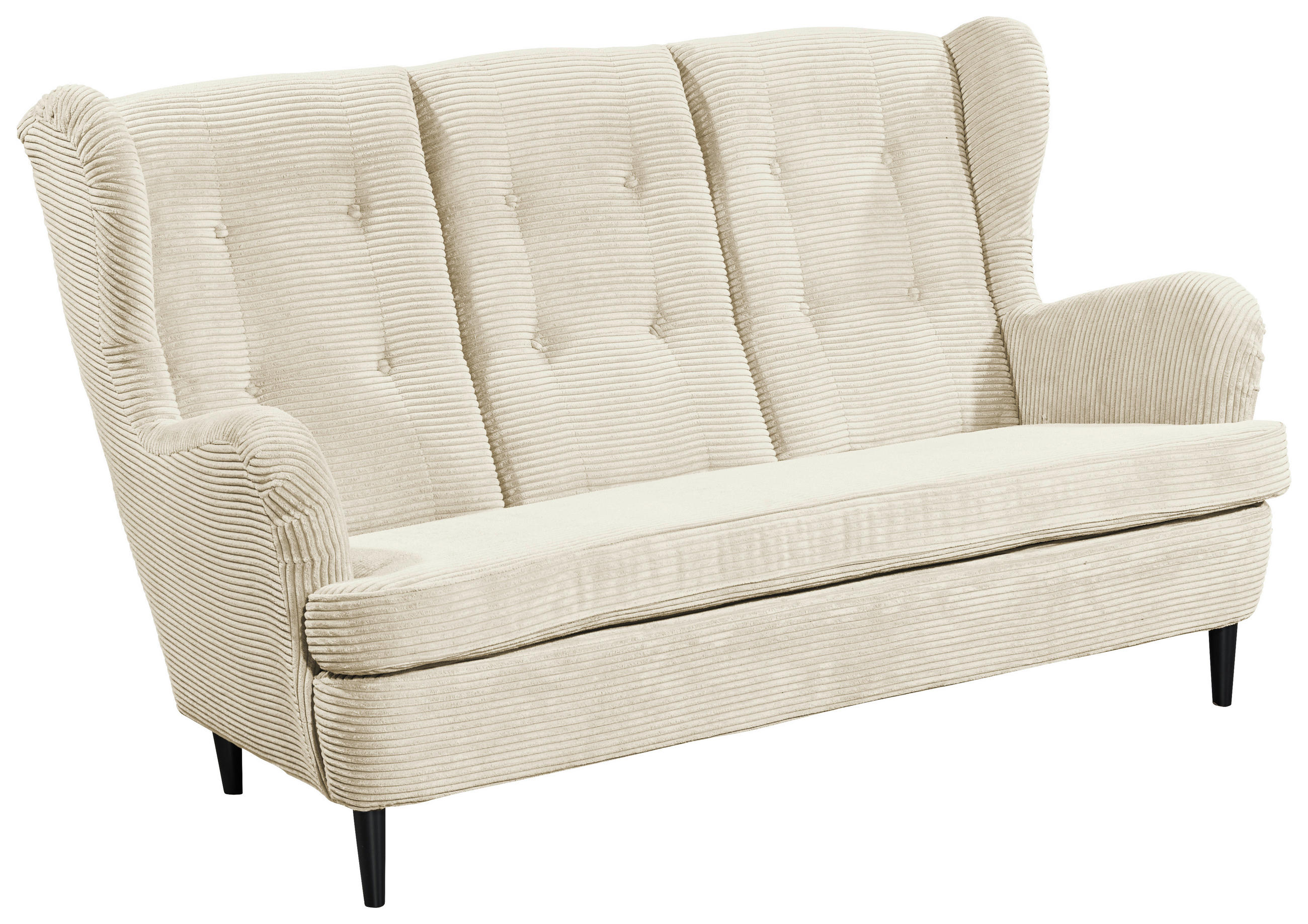 Thumbnail - Mid.you Sofa, Creme, Textil, Buche, massiv, 2-Sitzer, 176x103x98 cm, Made in EU, Wohnzimmer, Sofas & Couches, Sofas