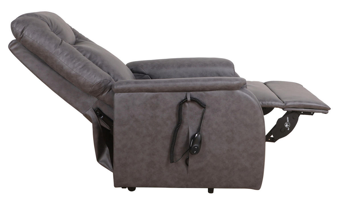 TV KRESLO, kov, textil, tmavosivá - čierna/tmavosivá, Konventionell, kov/textil (75/111/93cm) - Cantus