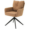 ARMLEHNSTUHL  in Eisen Leinenoptik  - Schwarz/Orange, Design, Textil/Metall (61/90/67cm) - Novel