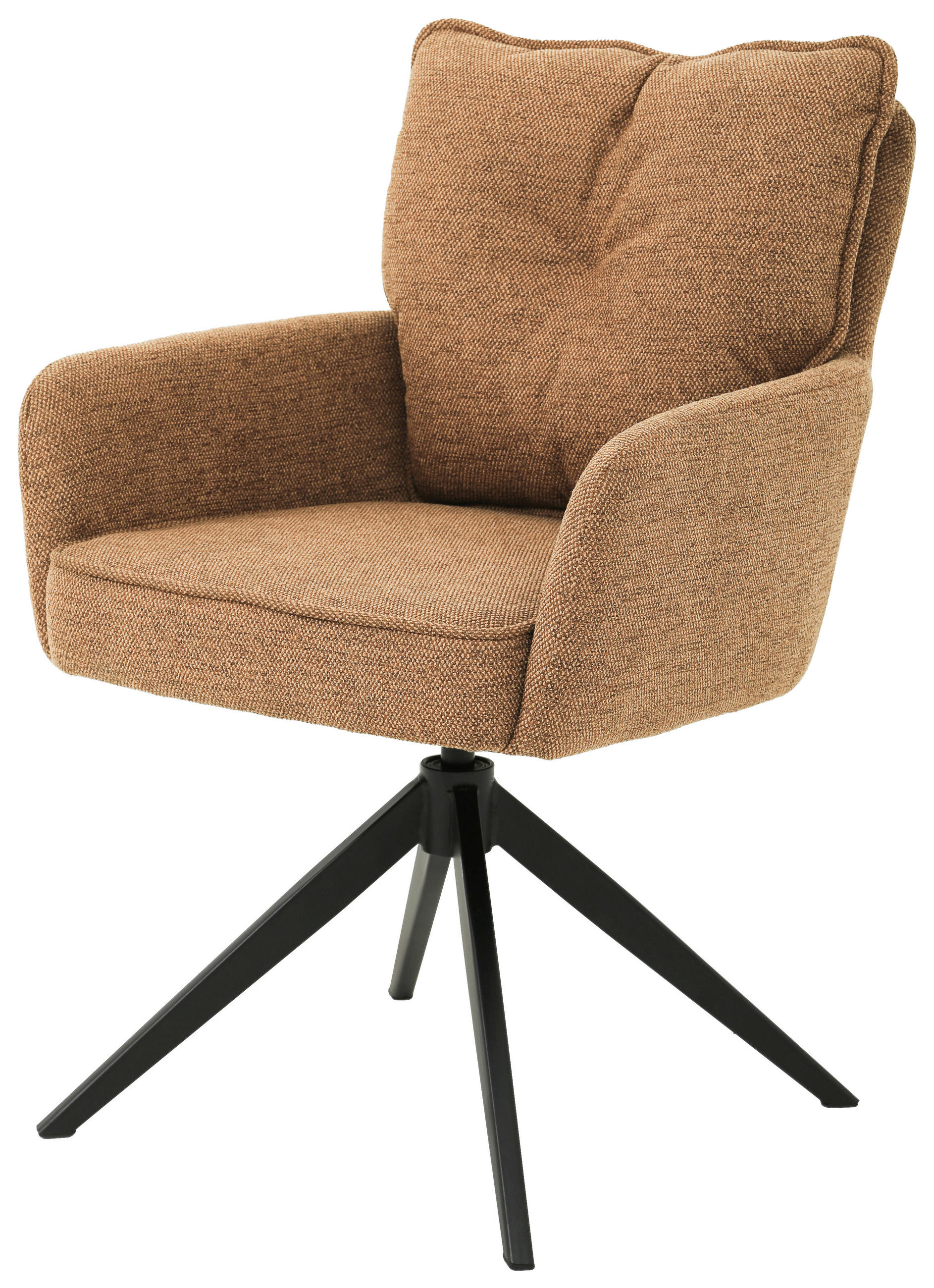 ARMLEHNSTUHL  in Eisen Leinenoptik  - Schwarz/Orange, Design, Textil/Metall (61/90/67cm) - Novel