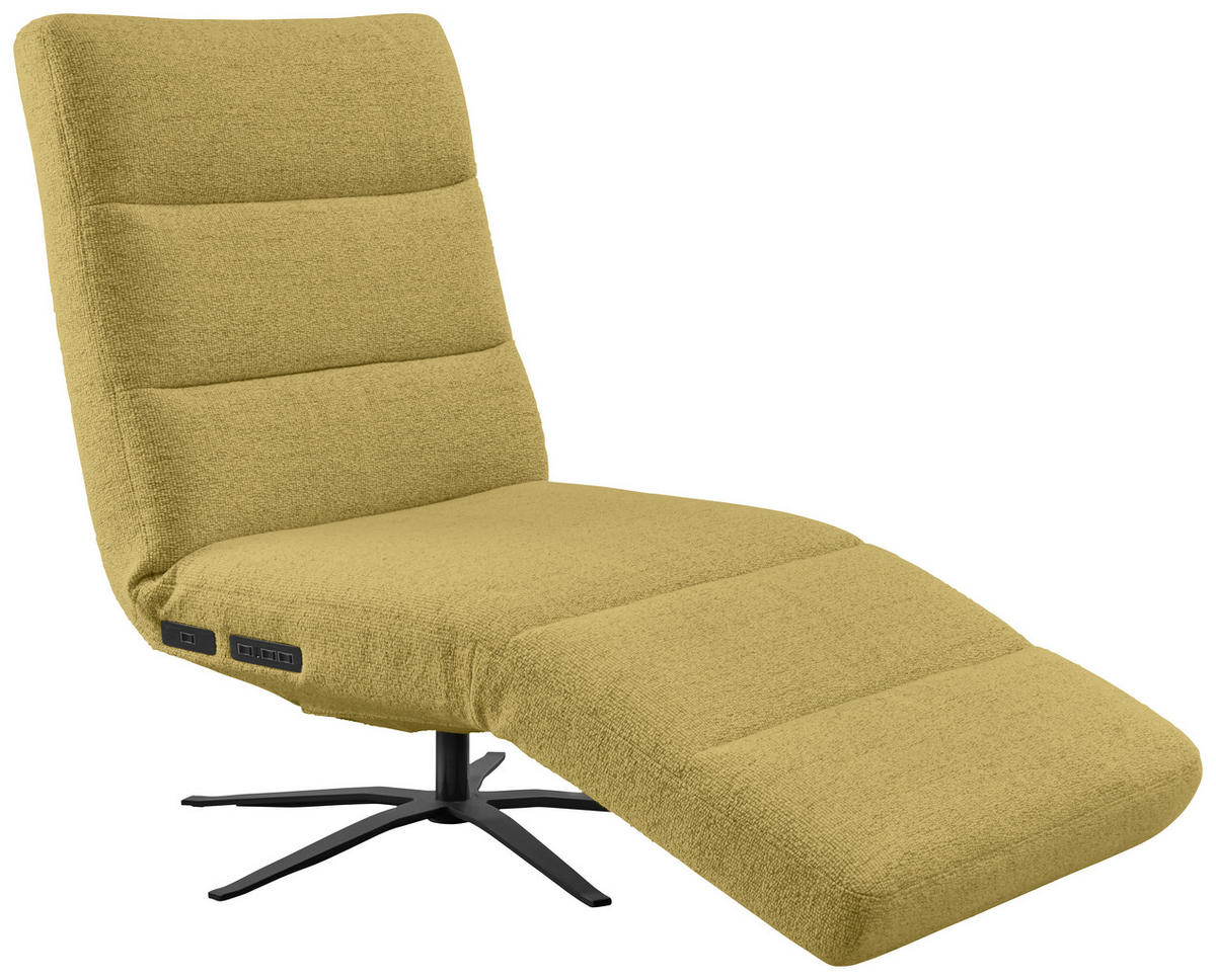 RELAXLIEGE inkl. Akku Flachgewebe Grün  - Schwarz/Grün, MODERN, Textil/Metall (82/53-115/156-206cm) - Pure Home Comfort