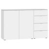 SIDEBOARD  in 135/87/43 cm  - Edelstahlfarben/Schwarz, Design, Glas/Holzwerkstoff (135/87/43cm) - Jutzler