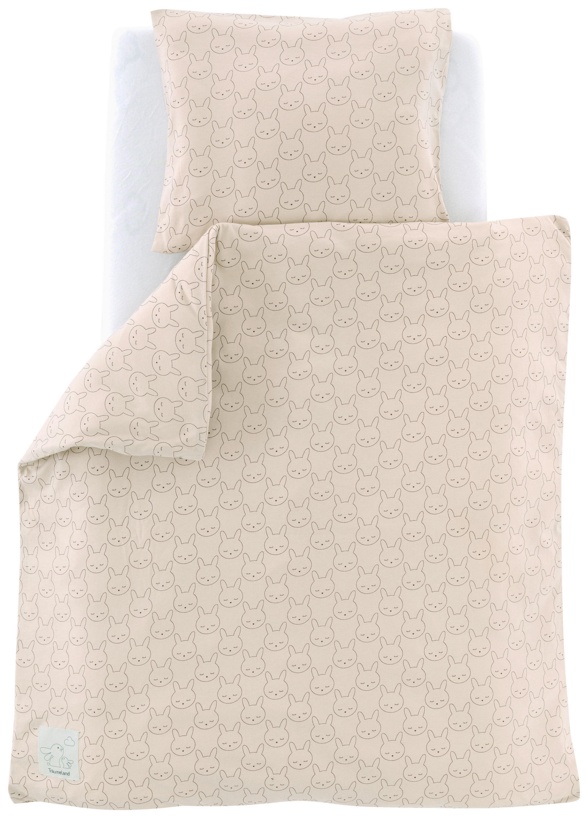 BABYBETTWÄSCHE KUSCHELHASE Jersey 80/80 cm  - Beige/Altrosa, Basics, Textil (80/80cm) - Träumeland