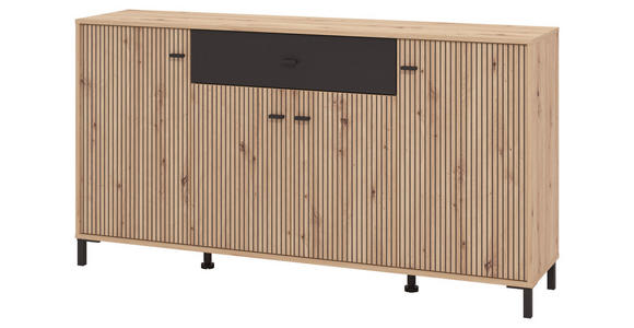SIDEBOARD in 170/90/40 cm - Schwarz/Eiche Artisan, Basics, Holzwerkstoff/Kunststoff (170/90/40cm) - Carryhome