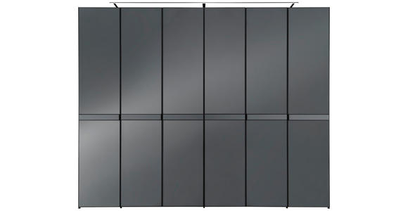 DREHTÜRENSCHRANK in Anthrazit - Anthrazit/Schwarz, Design, Glas/Holzwerkstoff (298/240/630cm) - Dieter Knoll